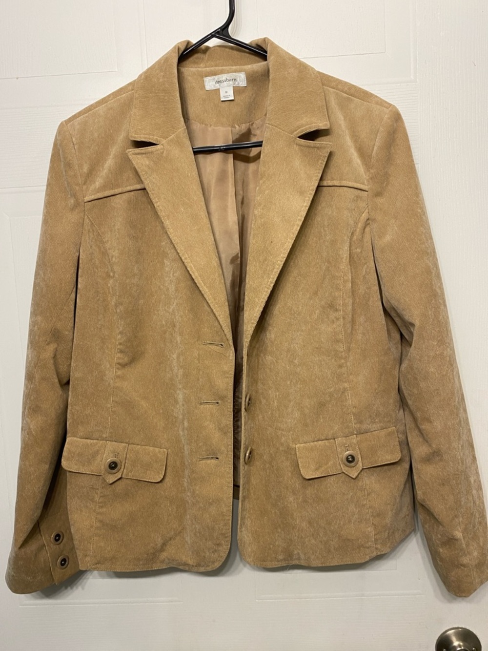 dressbarn Tan Suede-Look Blazer Jacket